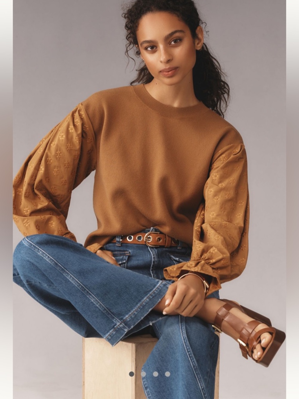 Anthropologie Puff-Sleeve Sweater